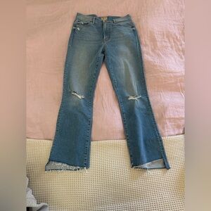 MOTHER insider crop step fray Jeans